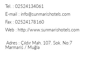 Sun Maris Central Hotel iletiim bilgileri